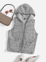  Light Grey Sleeveless Regular Women Coats 4388