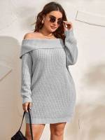 Casual Off the Shoulder Regular Fit Women Plus Clothing 7040