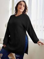  Casual Long Split Plus Size Sweaters 376