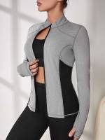 Light Grey Regular Funnel Neck Sports 3453