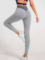 Cropped Light Grey All Over Print Women Sports Leggings 459