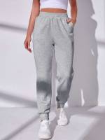 Plain Long Regular Fit Women Sports Pants 4964