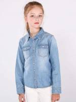 Long Sleeve Embroidery Regular Light Wash Kids Clothing 64