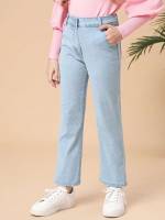  Regular Fit Plain Girls Jeans 741