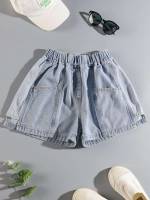 Loose  Light Wash Girls Denim 2594