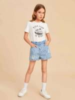  Light Wash Striped Girls Clothing 2378