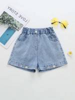  Embroidery Light Wash Toddler Girls Denim 8152