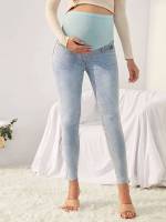  Light Wash Colorblock Maternity Denim 5784