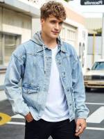  Casual Hooded Regular Fit Men Denim Jackets 5369