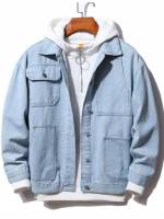  Casual Pocket Men Denim Jackets 2762