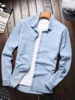 Regular Fit Collar Pocket Plain Men Denim 1525