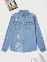 Regular Regular Fit Plain Men Denim Shirts 1690