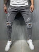 Ripped Cropped Skinny Men Jeans 78