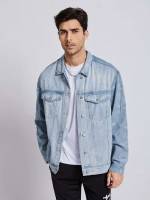 Long Sleeve Pocket Collar Regular Fit Men Denim 8139