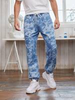 Pocket Light Wash Graphic Men Clothing 6379