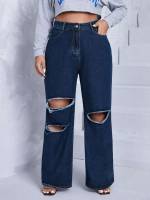 Long Loose  Plus Size Denim 7134