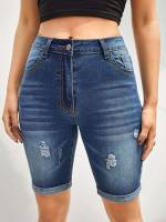   Ripped Women Denim Shorts 3837