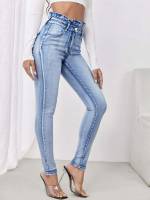  Light Wash Long Women Denim 6949