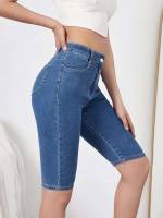 Plain Skinny Women Denim 878