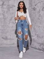  Regular Fit Ripped Women Jeans 2113