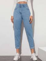 Regular Fit Ruffle Long Women Jeans 3901