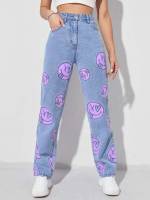 Button Cartoon Regular Fit Women Denim 4551