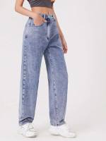  Light Wash Loose Women Denim 195