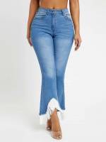 Fringe Plain  Women Jeans 9440