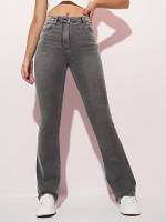 Long Light Wash Regular Fit Women Clothing 8135