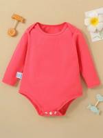 Plain Lilac Purple Long Sleeve Baby Bodysuits 8829