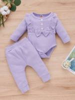 Long Sleeve Plain  Baby  Mom 5593