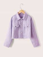  Regular Fit Lilac Purple Plain Girls Clothing 2857