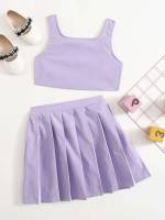 Regular Fit Straps Lilac Purple Girls Clothing 3761