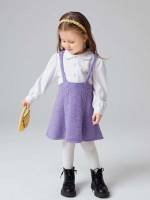 Regular Fit Straps Sleeveless Lilac Purple Toddler Girls Knitwear 5188