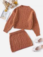 Plain Dressy Stand Collar Regular Fit Toddler Girls Knitwear 4780