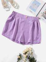  Lilac Purple Plain Women Plus Clothing 6678