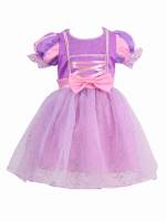 Short Sleeve Colorblock Lilac Purple Glamorous Kids Clothing 6213