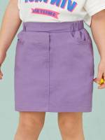 Short Pocket Lilac Purple Toddler Girl Skirts 7205