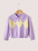 Crop Button Front Slim Fit Lilac Purple Kids Clothing 9825