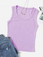 Basics Rib-Knit Slim Fit Women Tank Tops  Camis 2257