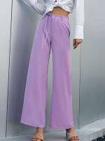 Lilac Purple  Elegant Women Pants 4252