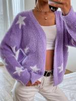  Lilac Purple Long Sleeve Casual Women Knitwear 932