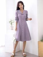  Long Sleeve Sailor Collar Regular Fit Women Dresses 674