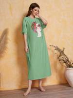 Half Sleeve Round Neck  Underwear  Sleepwear 9114