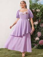 Floral Appliques Glamorous Plus Size Dresses 200