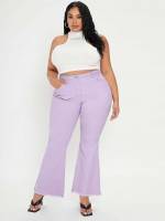  Lilac Purple Button Women Plus Clothing 6307