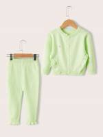  Long Sleeve Lime Green Regular Fit Baby  Mom 1458