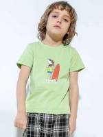 Regular Fit Letter Round Neck Kids Clothing 960