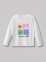  Long Sleeve Regular Fit Cartoon Toddler Girls Tops 6919