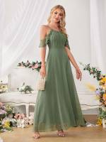 Glamorous Short Sleeve Regular Fit Maxi Wedding  Special 4691